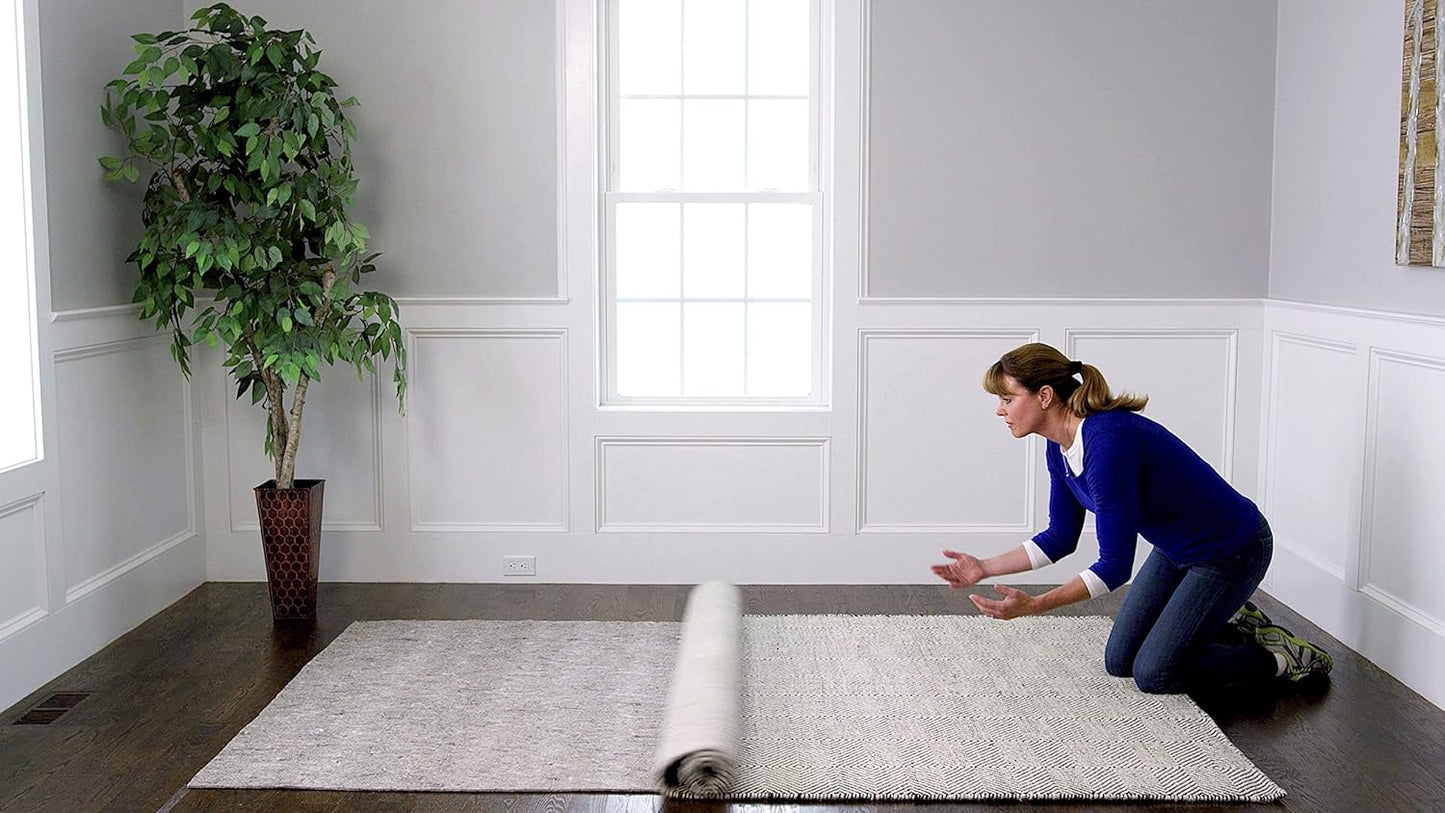 RUGPADUSA - Dual Surface - 8' Round - 1/8" Thick - Felt + Rubber - Non-Slip Backing Rug Pad - Adds Low-Profile Comfort and Protection