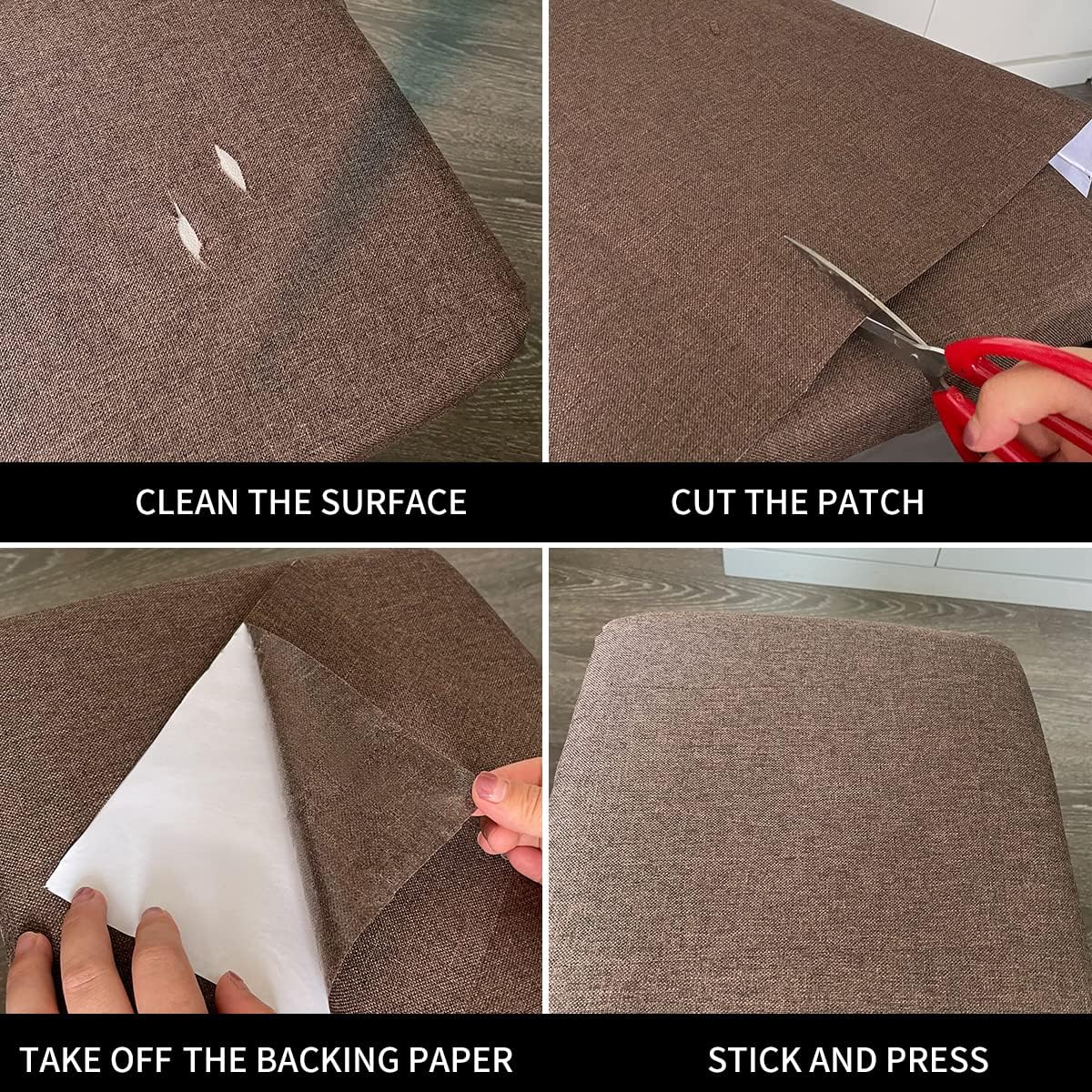 Fabric Repair Patches, 17X79 Inch Linen Repair Tape Self-Adhesive Fabric Patches Durable, DIY Large Linen Tape for Sofa, Couches, Furniture, Chair, Clothing （17X79 Inch, White）