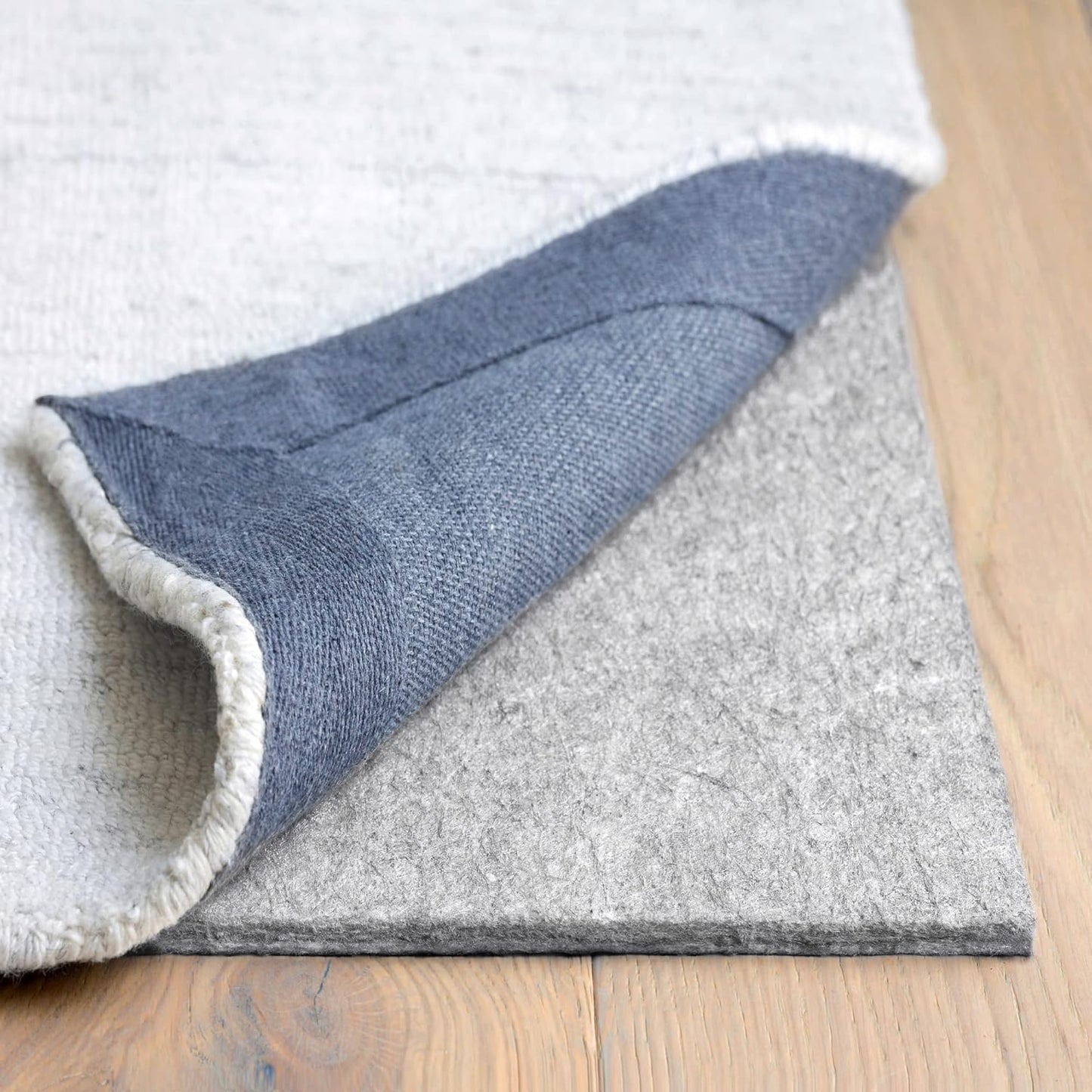 RUGPADUSA - Dual Surface - 4' Square - 3/8" Thick - Felt + Rubber - Enhanced Non-Slip Rug Pad - Adds Comfort and Protection - for Hard Surface Floors