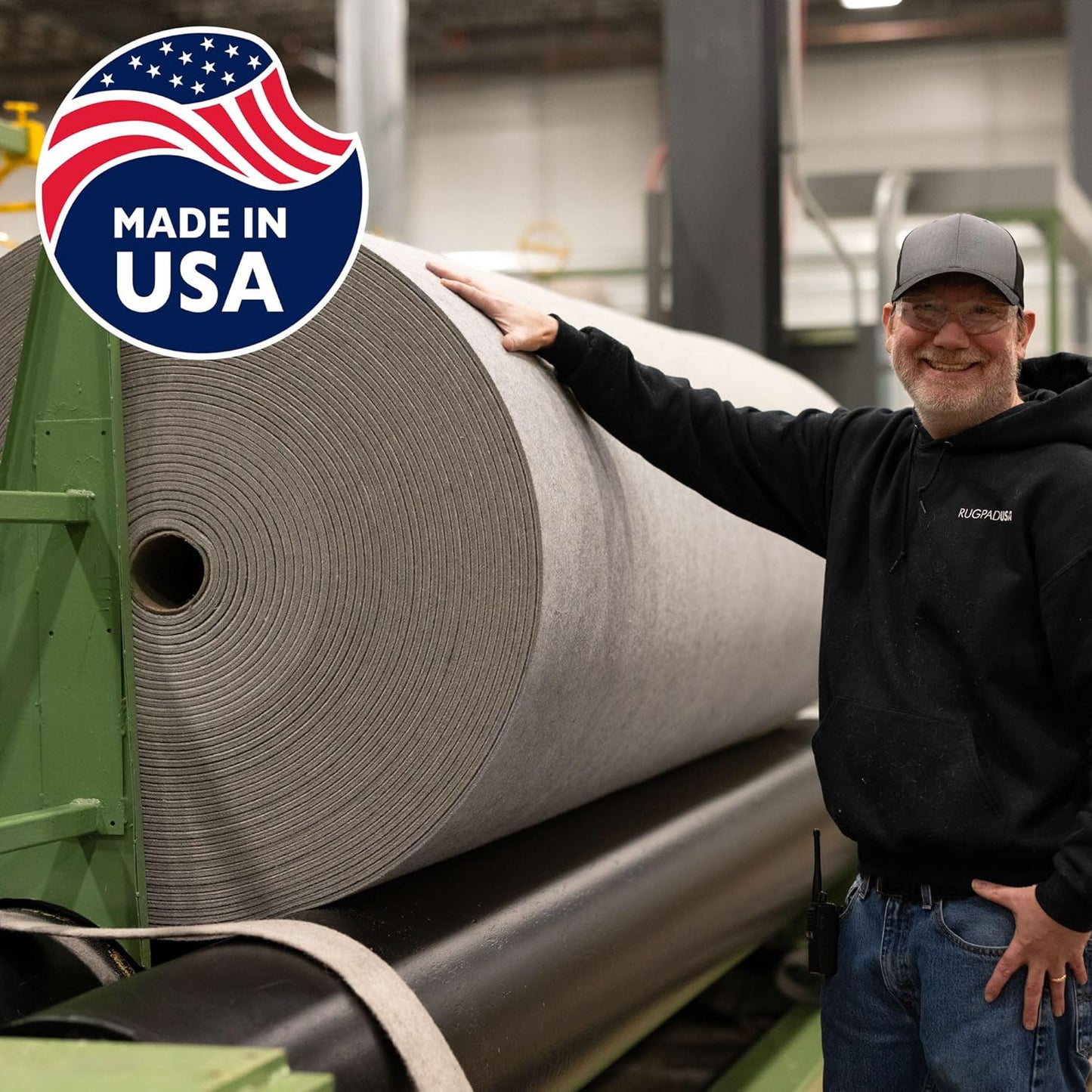 RUGPADUSA - Eco-Plush - 6'x8' - 3/8" Thick - 100% Felt - Extra Cushioned Rug Pad - Available in 3 Thicknesses, Many Custom Sizes