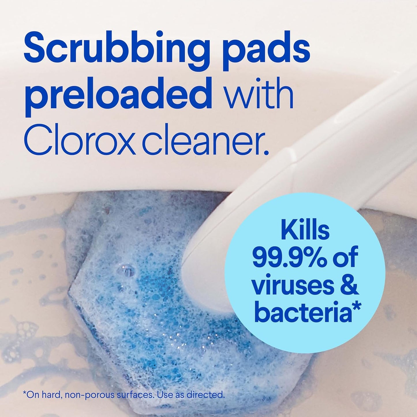 CLOROX Original Toilet Cleaning System, ToiletWand, Storage Caddy, 6 Refill Heads, Dorm Room Essentials