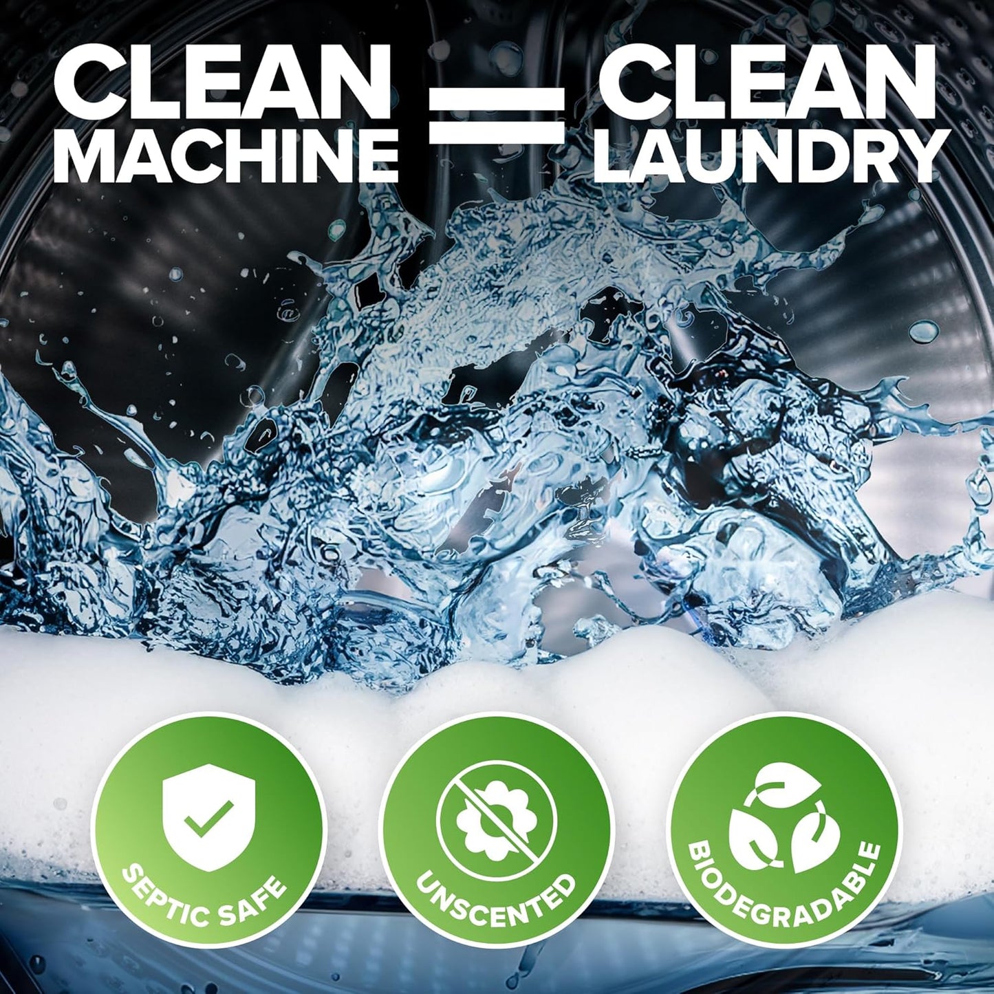Renuv Heavy Duty Washing Machine Cleaner and Descaler - Deep Cleaning Tablets For Front Load or Top Load Washer (12 XL Tablets - One Year Supply)