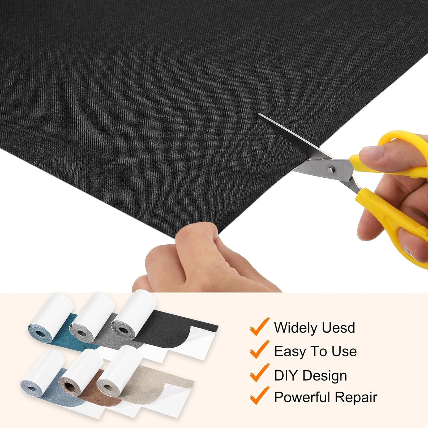 Repair Patches Repair Tape Self-Adhesive DIY Repair Patch Linen Gear Patch for Sofa, Furniture, Chair, Clothing,Tents,3.5x79 Inch,Brown