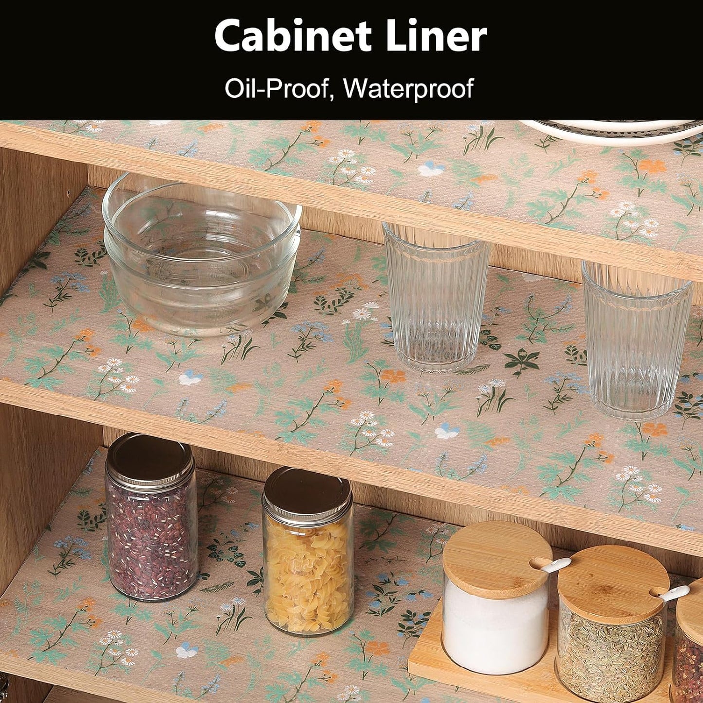 INNOLITES Shelf Liners for Kitchen Cabinets – Drawer Liner Waterproof & Oil-Proof, Non-Adhesive EVA Mat – Durable & Washable – for Shelves, Cupboard, Dresser 23.6" x 236"