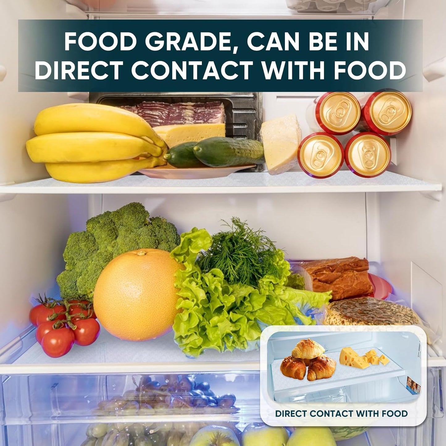 Shelf Liners for Kitchen Cabinets Non-Adhesive & Washable,Non Slip Cabinet Liners for Shelves Waterproof & Oil Proof,Clear Plastic Drawer Liner,Easy to Cut & Food-Grade EVA 12'' x 20' x 4 Rolls CT-122