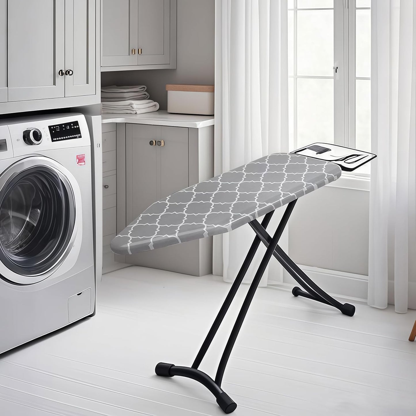 Ironing Board Cover with Two 5MM Thick Feltpads,12"x36"Heat Resistant Replacement Ironing Board Cover and Pad,Fits Standard Ironing Boards,Durability and Easy to Install