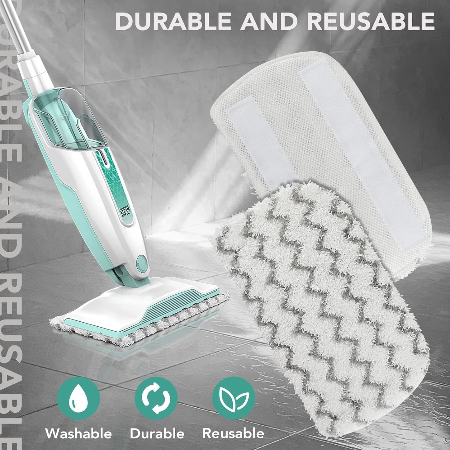 Sgizoku S1000 S2001 Steam Mop Replacement Pads for Shark Steam Mop S1000 S1000A S1000C S1000WM S10001C S1200 & S2001 SteamSpot Steam Mop - Dirt Grip, Washable & Reusable for All Floor Clean - 8Pack