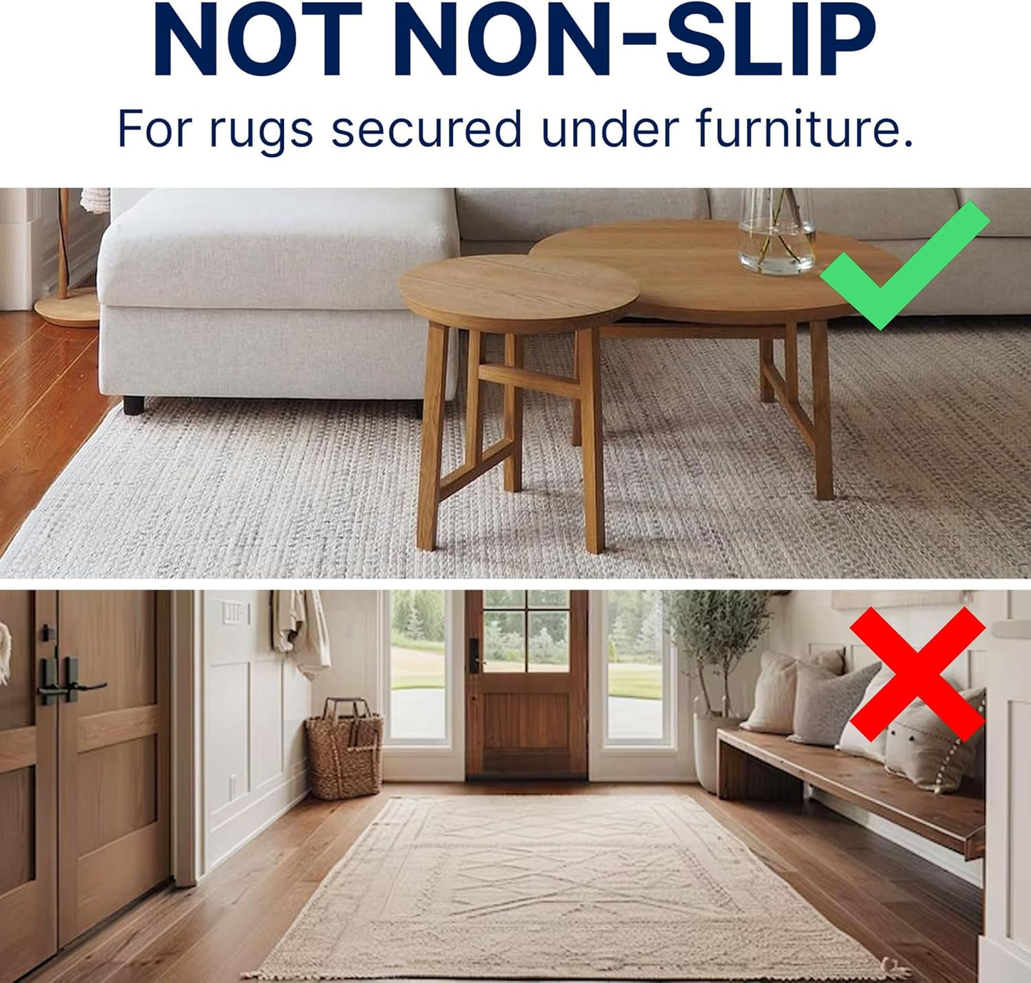 RUGPADUSA - Eco-Plush - 11'x15' - 1/2" Thick - 100% Felt - Luxurious Cushioned Rug Pad - Available in 3 Thicknesses, Many Custom Sizes