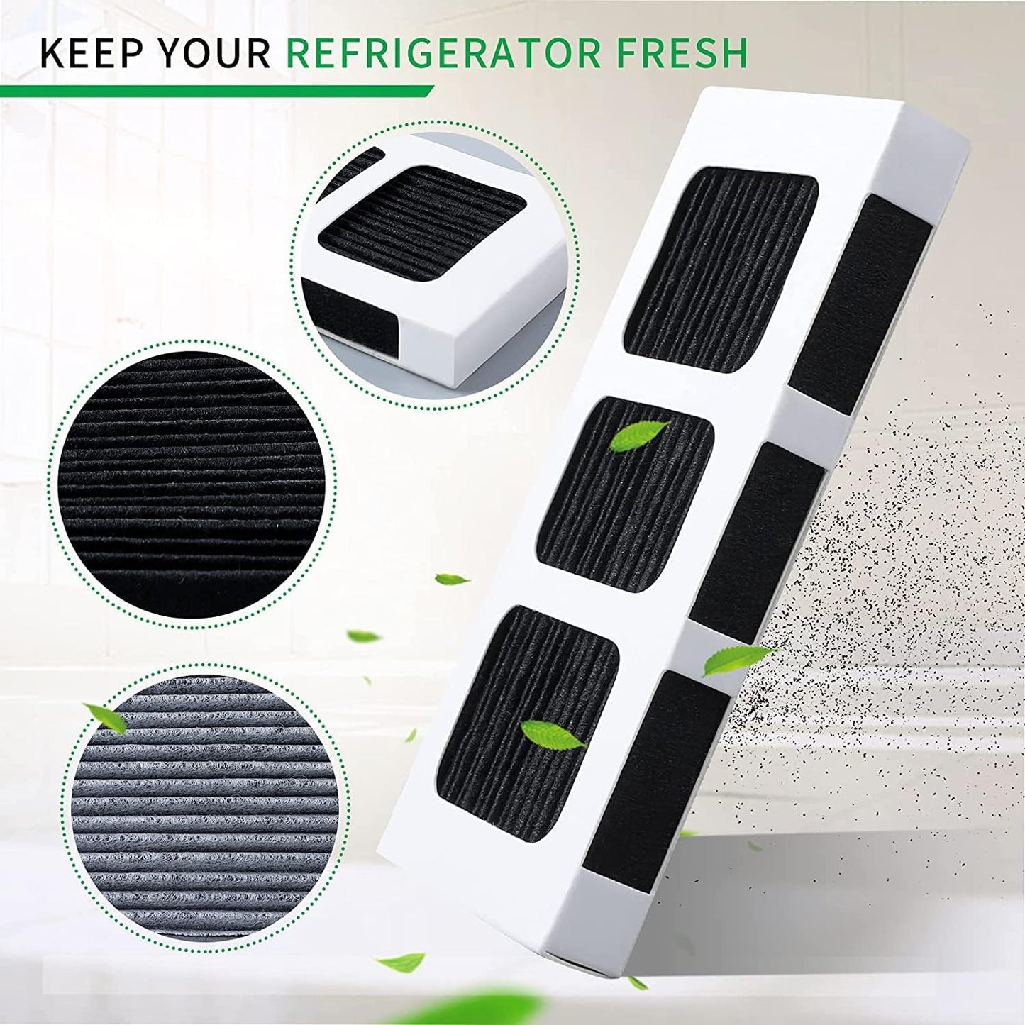 KEEPOW Paultra2 Refrigerator Air Filter Replacement for Frigidaire Gallery Pure Air Ultra II, Electrolux 242047805, 5303918847, EAP12364179, Pure Air II (8 Pack)