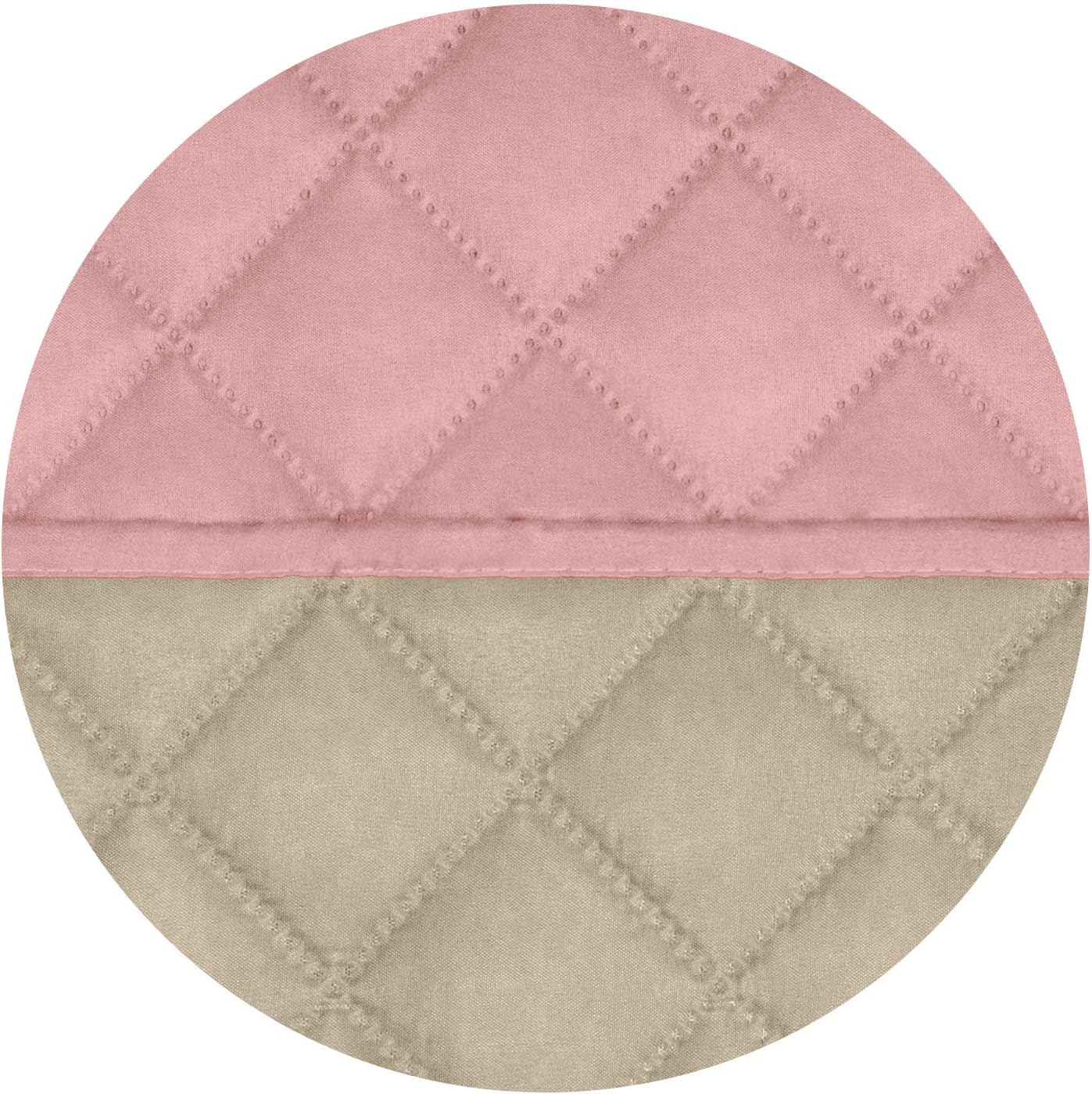 PureFit Reversible Quilted Sofa Cover, Water Resistant Slipcover Furniture Protector, Washable Couch Cover with Non Slip Foam and Elastic Straps for Kids, Dogs, Pets (Small, Pink/Beige)