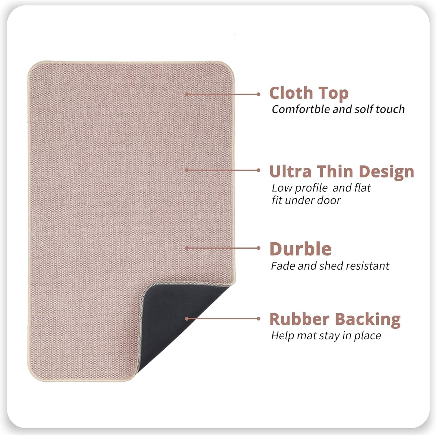 Bathroom Rugs Set 2 Pieces,Thin Bathroom Mats,Toilet Rugs,Quick Dry,Non-Slip,Machine Washable,Low Pile,Absorbent Bath Mats,Shower,Sink,Home Decor Accessories.Beige,1'5"x2'3"+1'8"x2" U Shape