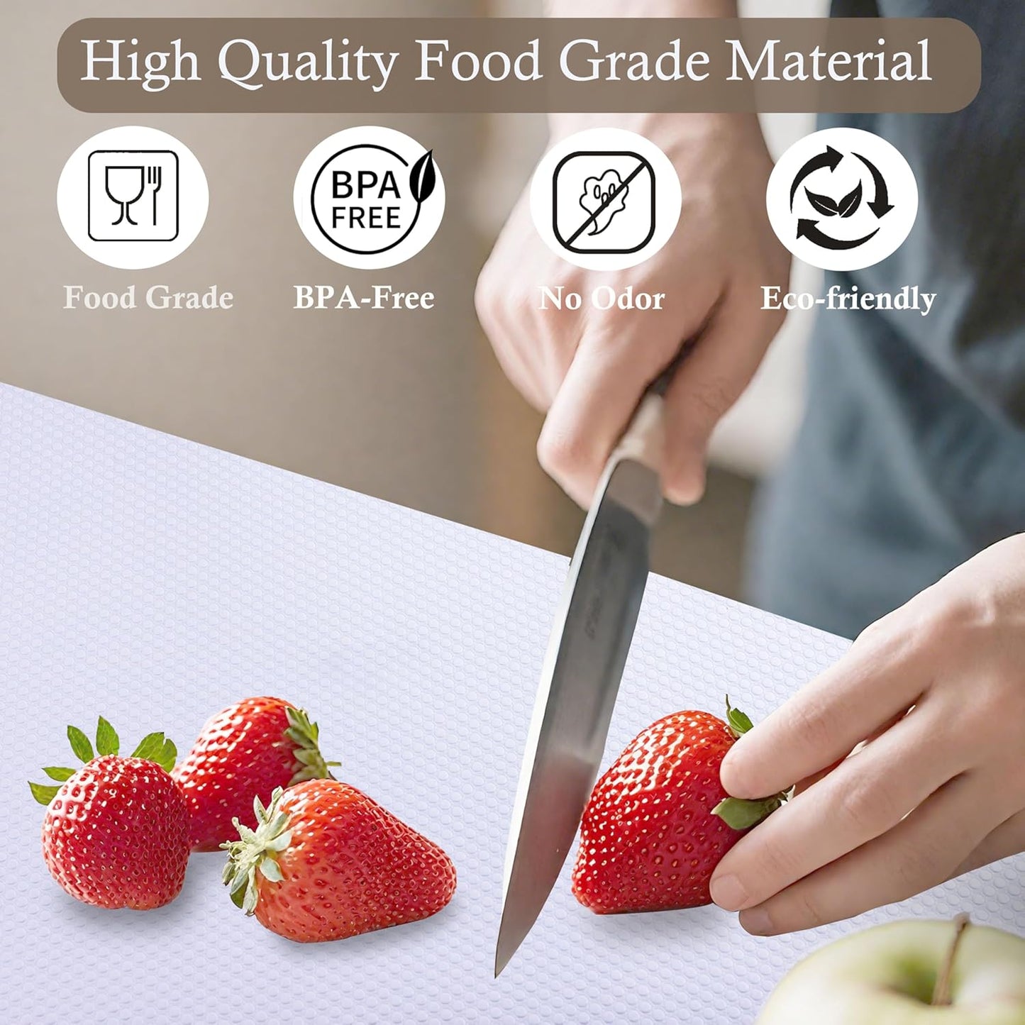Cabinet Shelf Liner 24 Inch Wide X 20 Ft Non-Slip Kitchen Drawer Liners Waterproof & Oil-Proof Drawer Liners for Cupboard Pantry Non Adhesive Refrigerator Shelf Liner Strong Grip Cabinet Mat (White)