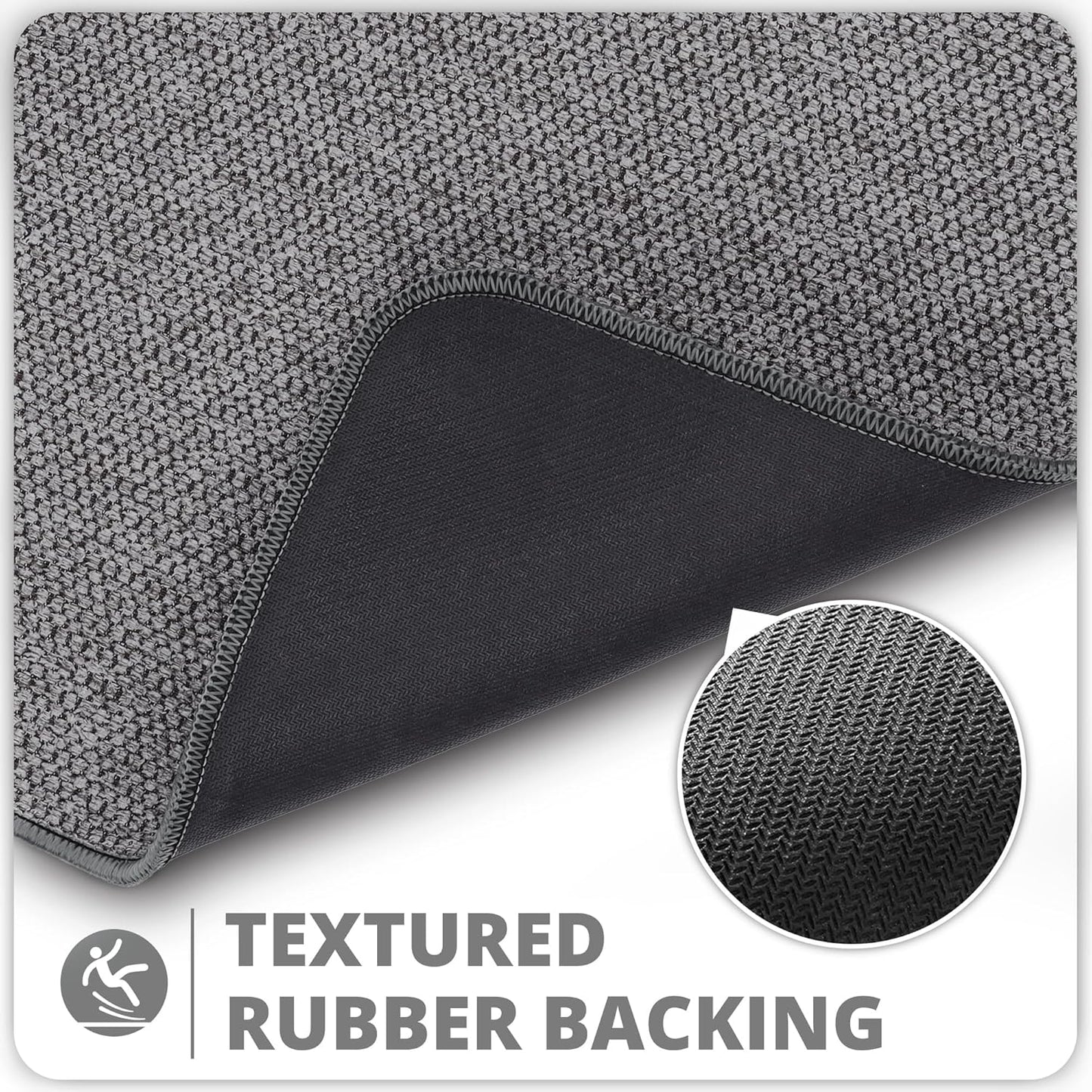 Bath Mat,Ultra Thin Bathroom Runner Rugs,Large Bath Mats for Bathroom,Quick Dry,Non-Slip,Machine Washable,Low Pile,Bath Rug,Shower Outside,Sink,Home Decor Accessories.Dark Grey,1'5"x2'11"（17x35inch）