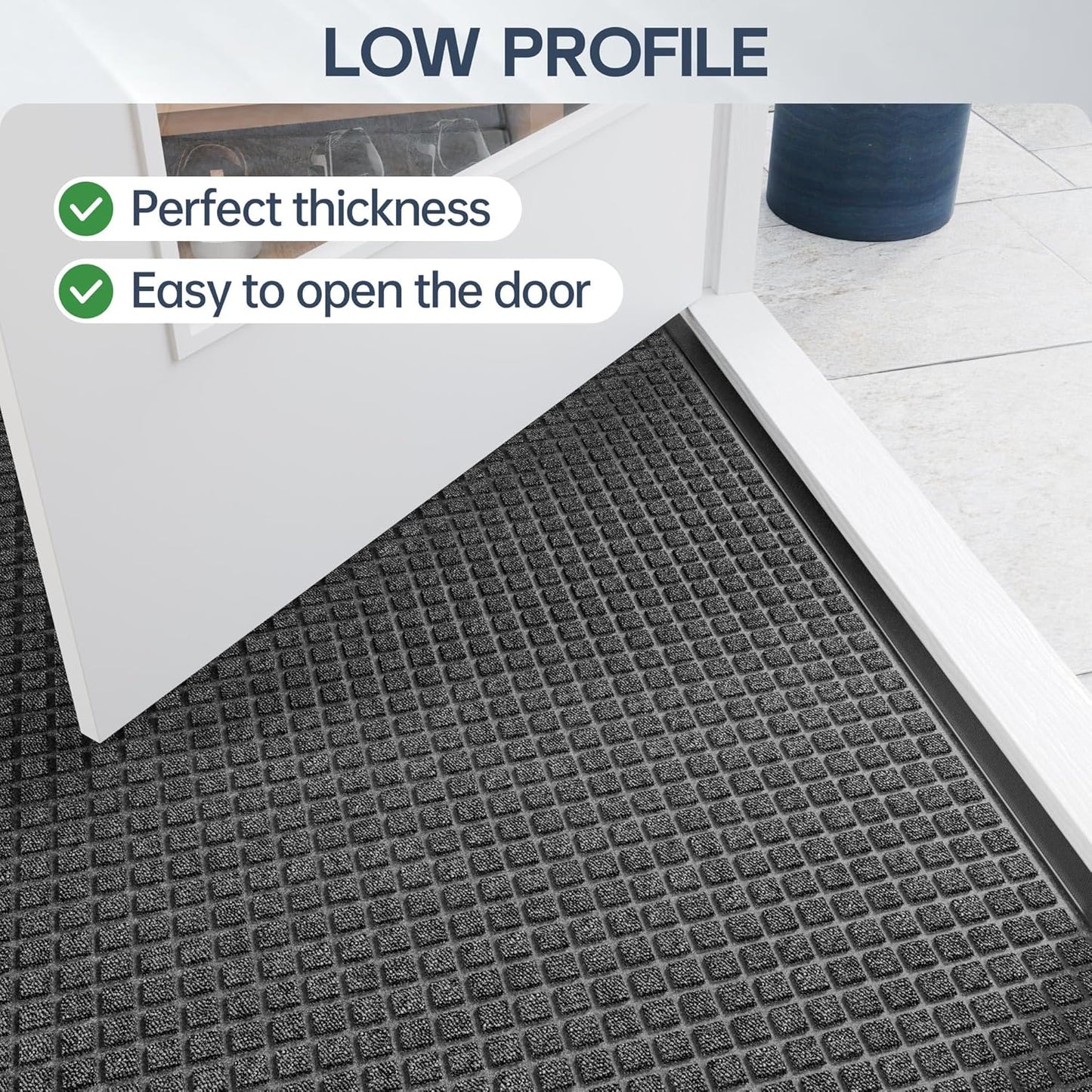 Amyracel Welcome Mat Indoor Door Mat, 36"x60" All Season Weather Outside Door Mat, Heavy Duty Outdoor Mats for Entry Floor, Stain and Fade Resistant, Low Pile Entry Mats for Inside Floor