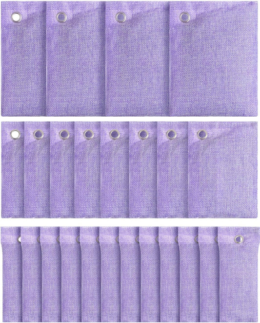 Nuanchu 24 Pcs Activated Charcoal Odor Absorber 50g/100g/200g, Air Purifying Bamboo Charcoal Bags, Natural Shoe Odor Absorber, Deodorizer Absorbers for Fresh Car Home Closet Pet Basement Smell(Purple)