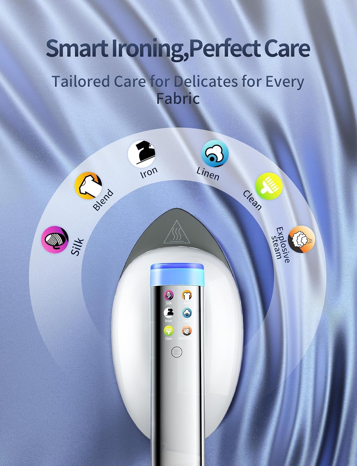 Sundu 1500W Steamer for Clothes, 2-in-1 Vertical & Flat Iron Clothes Steamer, 6 Professional Steam Modes, 800mL Tank, 30s Fast Heat-Up, Auto Shut-Off (10min), Portable Handle, Standing Design, White
