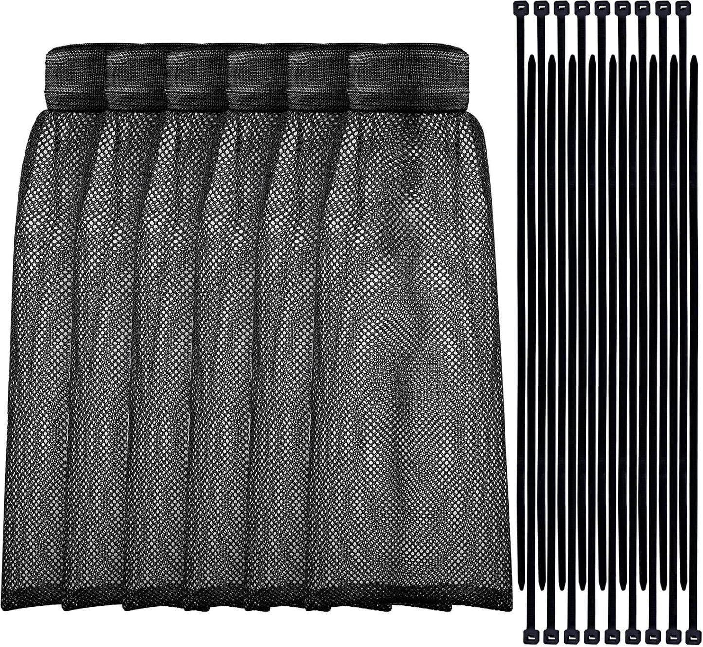 Shappy 24 Pieces Washing Machine Lint Traps and Cable Ties Set 6 Nylon Mesh Lint Trap for Discharge Hoses and 18 Cable Ties Fits Most Washing Machines(Black)