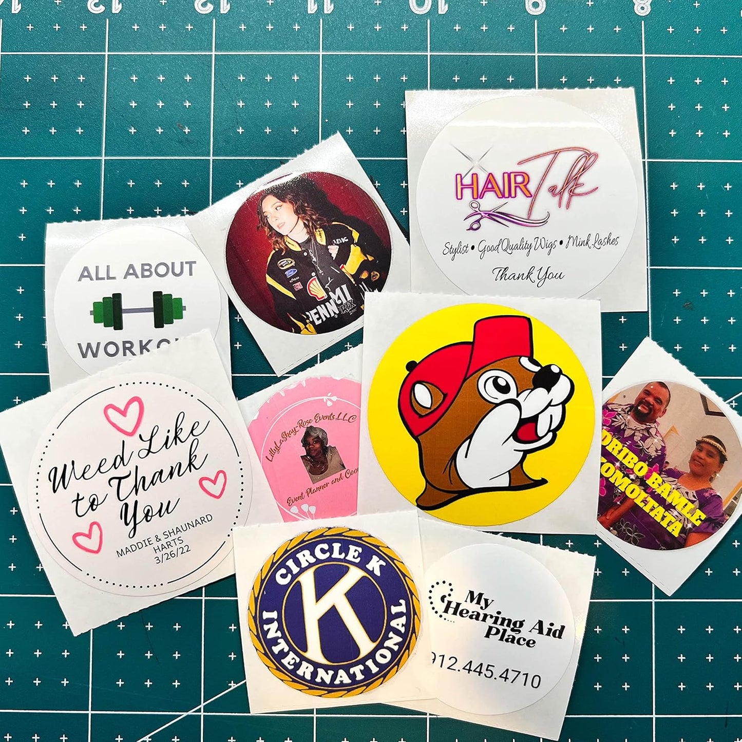 150 Custom Circle/Square BOPP Roll Labels- Personalized Stickers for Business Logo, Party, Wedding Favor, Baby Shower-Any Design Text + Image, Matte/Gloss Finish (3 Inch Square)