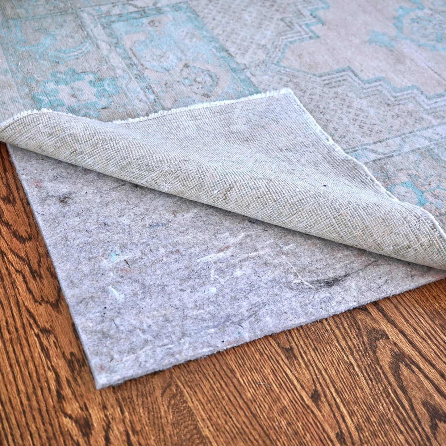 RUGPADUSA - Dual Surface - 7' Round - 1/8" Thick - Felt + Rubber - Non-Slip Backing Rug Pad - Adds Low-Profile Comfort and Protection