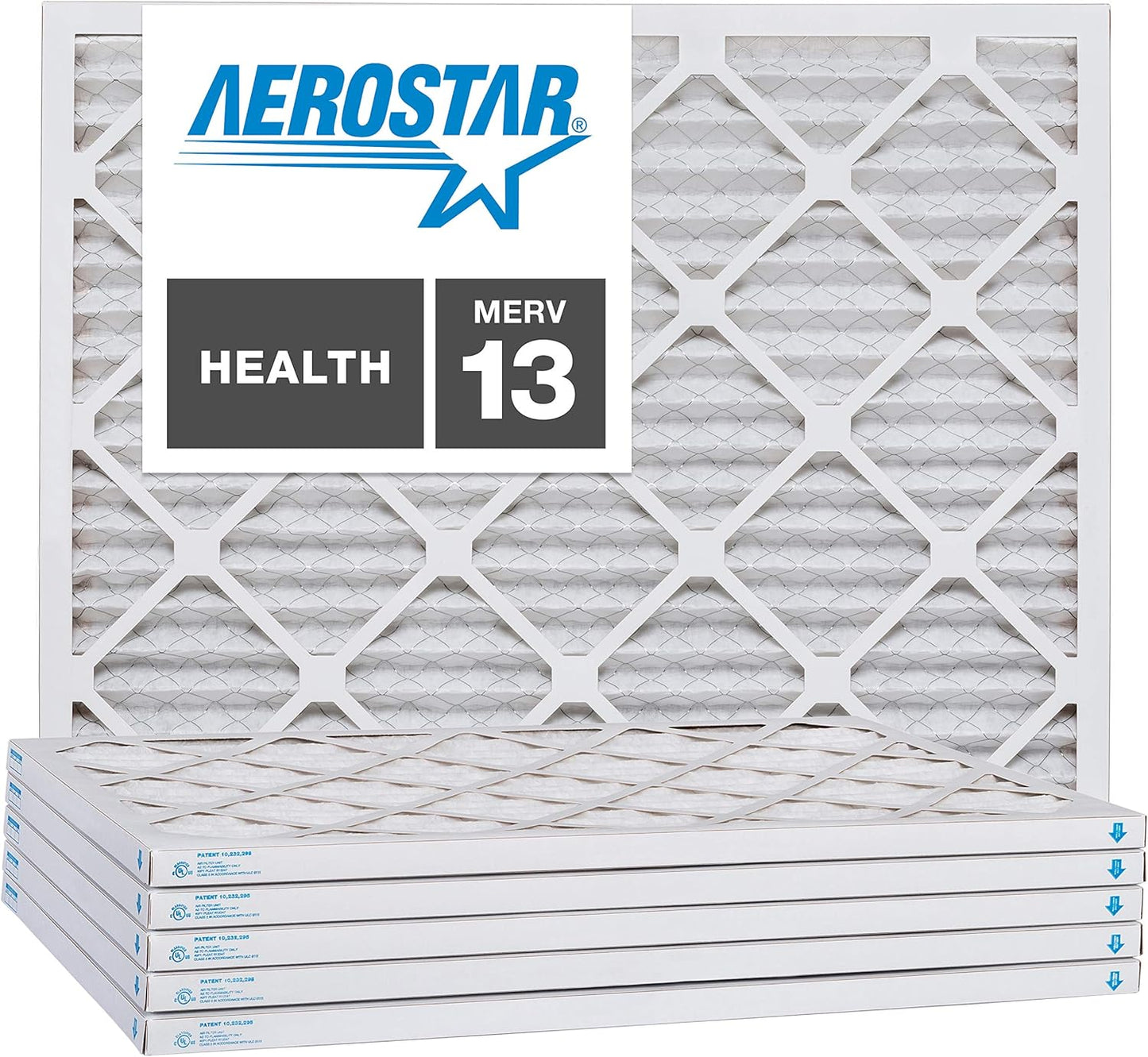 Aerostar Air Filters 30x36x1 MERV 13,Healthier Air For Your Home, 30" x 36" x 3/4", Box of 6