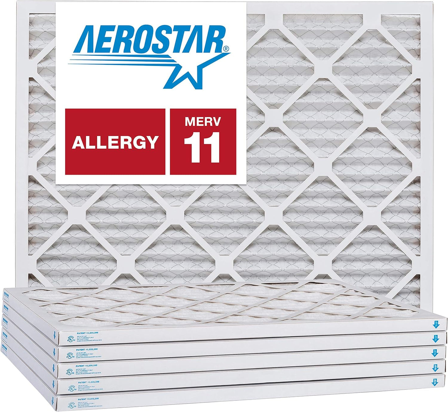 Aerostar 18x25x1 MERV 11, Pleated Air Filter, 18x25x1, Box of 6, Made in the USA