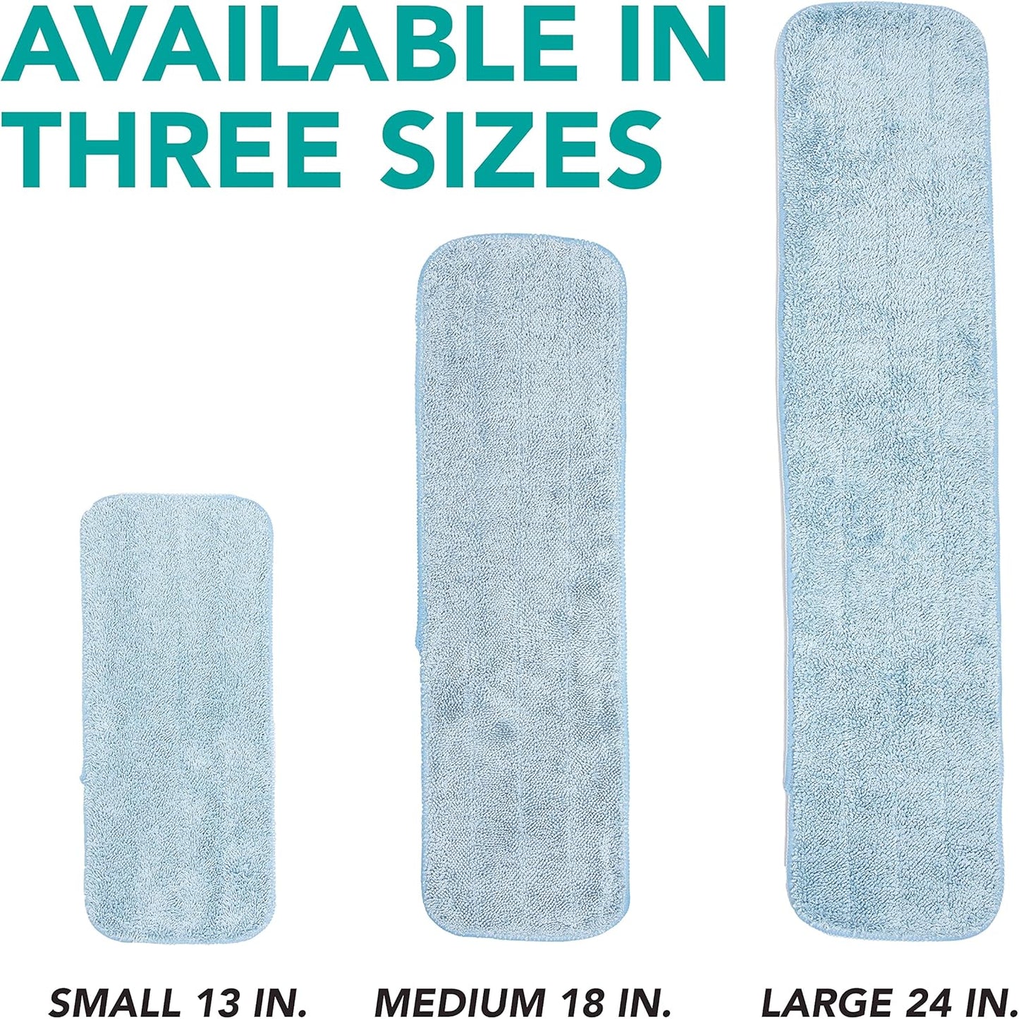Arkwright Spray Mop Replacement Pads - (Case of 120) Bulk Microfiber Flat Dry and Wet Refill Mop Pads Floor Cleaning, Compatible with Bona and Rubbermaid, Fits All Mop Heads, 18 in, Blue