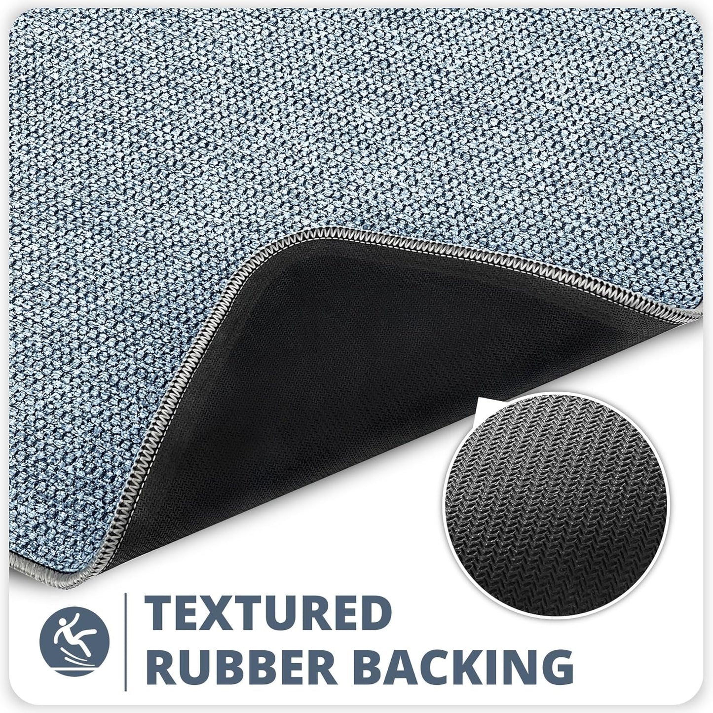 Bath Mat,Ultra Thin Bathroom Rugs,Rubber Bath Mats for Bathroom,No Slip Bath Rugs,Quick Dry,Machine Washable,Low Pile,Absorbent,Shower Outside,Sink,Home Decor Accessories.Blue,2'x3'(24x36inch)