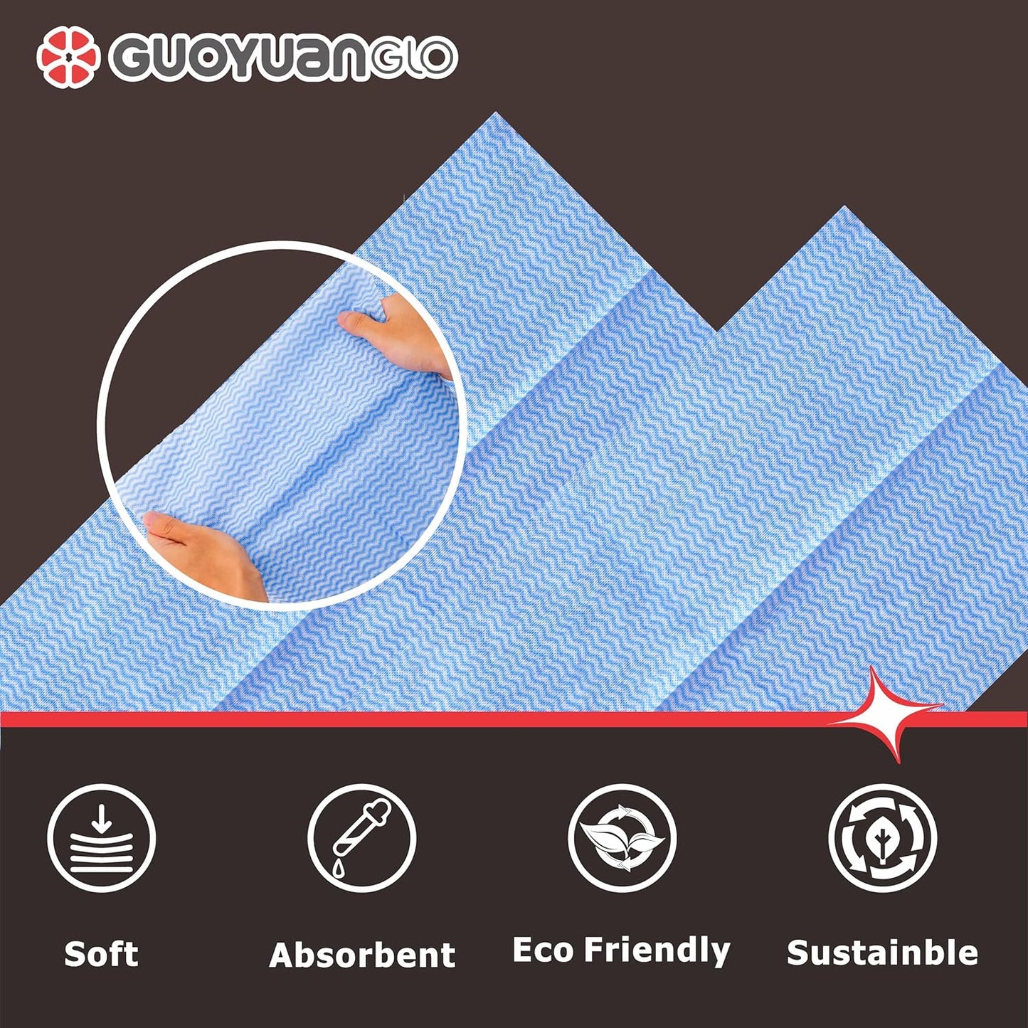 Disposable Dish Cloths Disposable Cleaning Towels Heavy Duty Reusable Cleaning Cloths Dish Rags for Kitchen,11.8 x 21 inches - 50 Counts/Pack,Blue