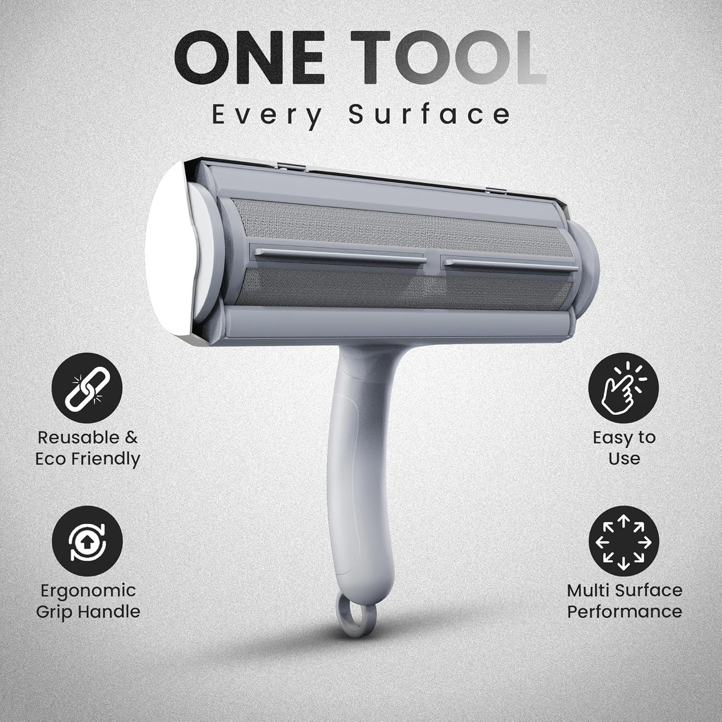 CALMZY Pet Hair Removal Tool, Reusable Lint Roller for Pet Hair, Dog Hair Remover Couch for Cleaning Rug, Carpet, Bed, Cat Hair Remover & Updated 2025, Pet Hair Remover Roller (Grey & White)