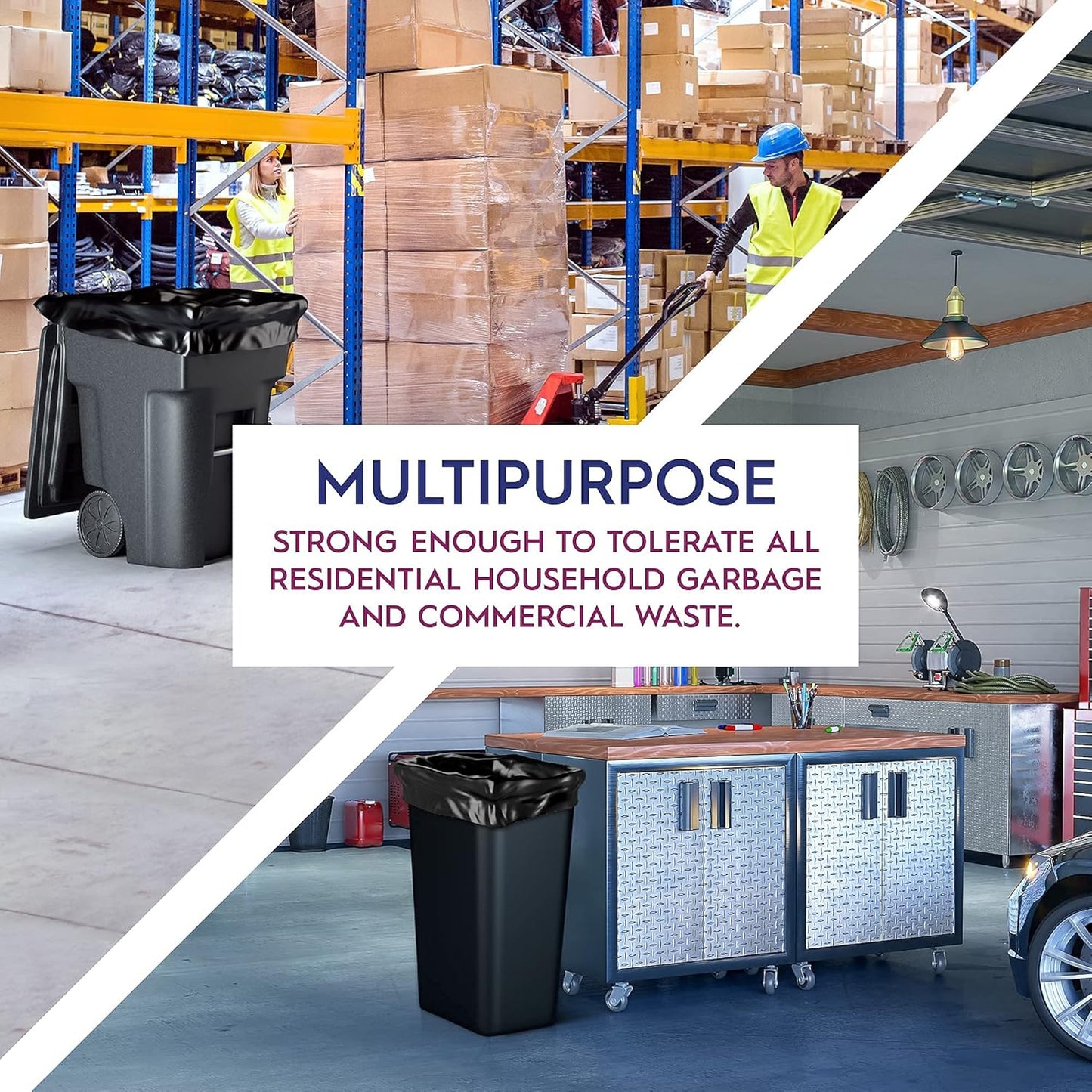 OX Plastics Black Trash Bags - Heavy Duty Garbage Bags, Extra Thick Unscented Large Trash Can Liners for Home, Outdoor, and Commercial Use - 39 Gallon, 100 Count