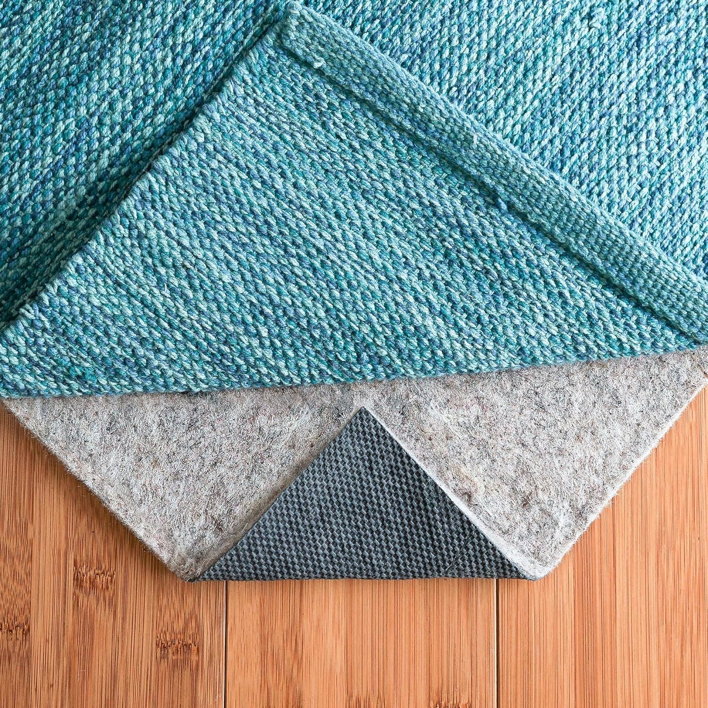 RUGPADUSA - Dual Surface - 10' Square - 1/8" Thick - Felt + Rubber - Non-Slip Backing Rug Pad - Adds Low-Profile Comfort and Protection